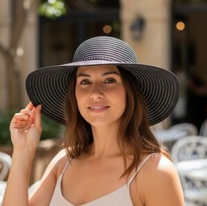 Magid Black and White Polka Dot Women's Sun Hat